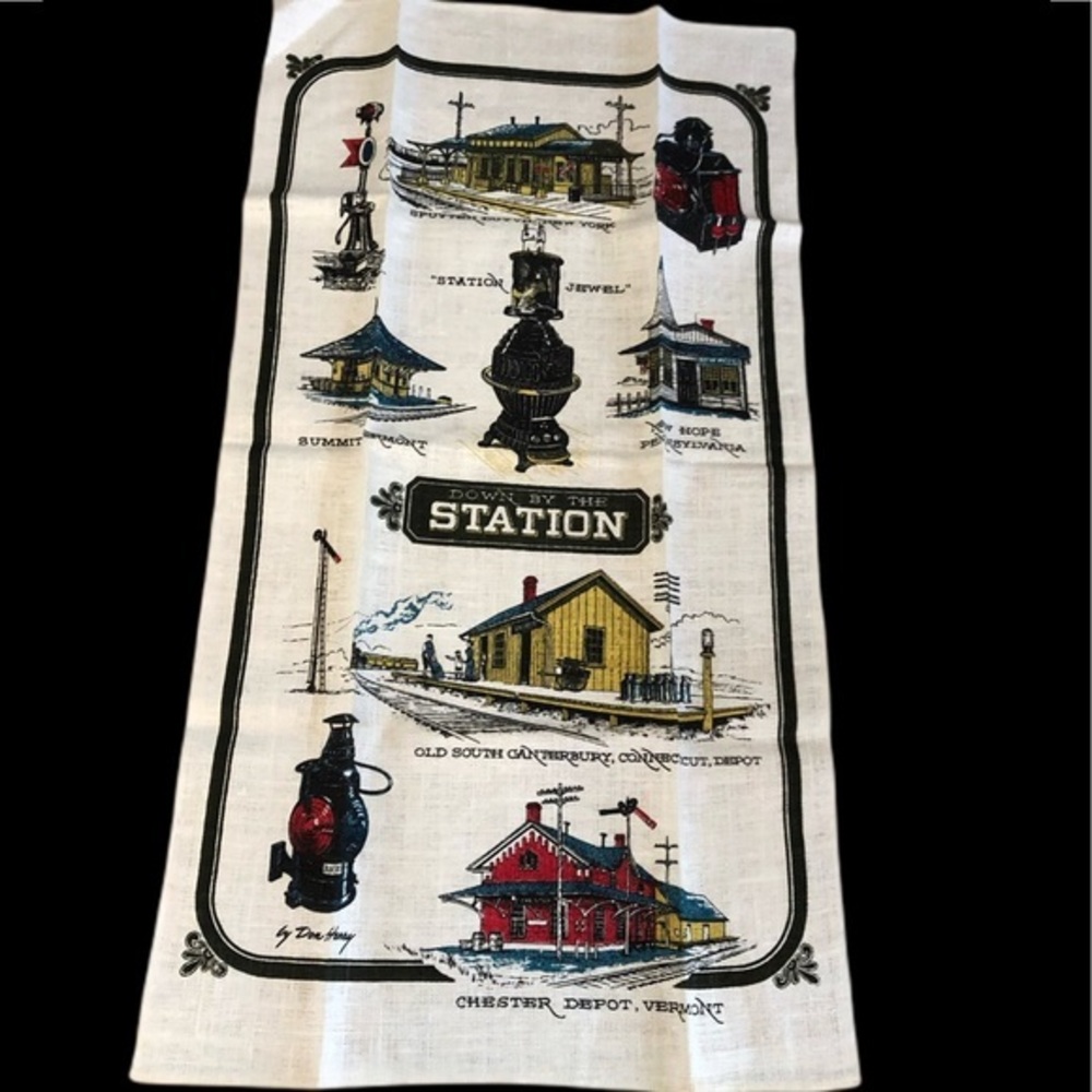 Vintage Don Henry Linen Towel “Station”